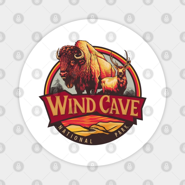 Wind Cave National Park Bison and Elk Magnet by Perspektiva